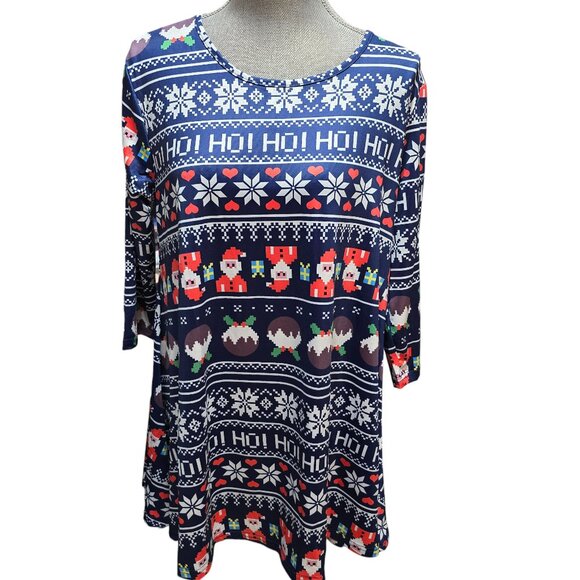 IN'VOLAND Women's Christmas Plus Size Tunic Top Size 0X - Picture 1 of 4